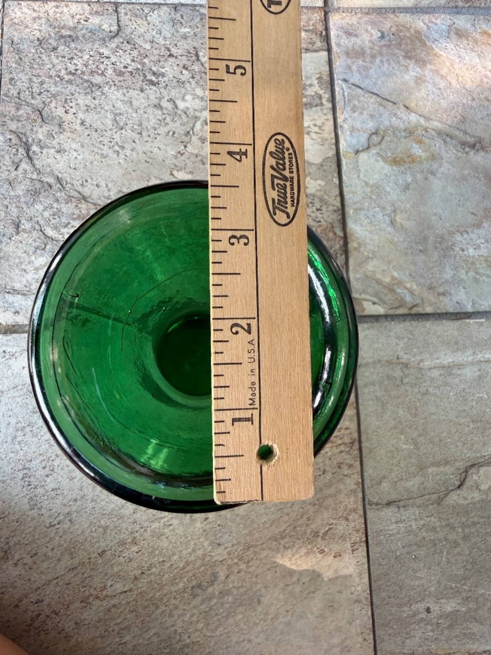 11” Vintage Green Glass Bottle Vase Unique With Metal Tag Firenze Metal Seal. - Picture 8 of 10